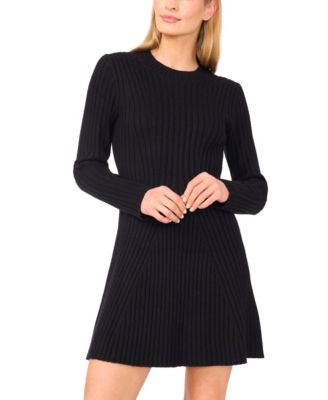 Women's Long Sleeve Ribbed Sweater Dress