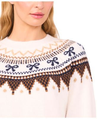 Women's Ribbon Fair Isle Crewneck Sweater