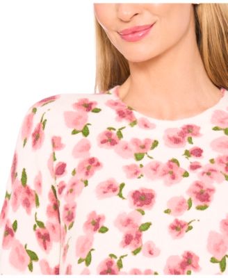 Women's Flower Printed Pullover Sweater