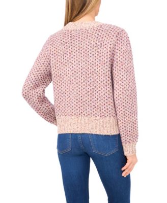 Women's Tuck Stitch Long Sleeve Cardigan Sweater