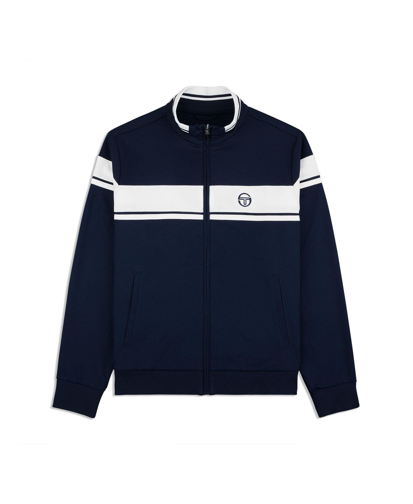 Мужская куртка Sergio Tacchini Damarindo Track Jacket Archivio, цвет: Синий / Белый — фото 2
