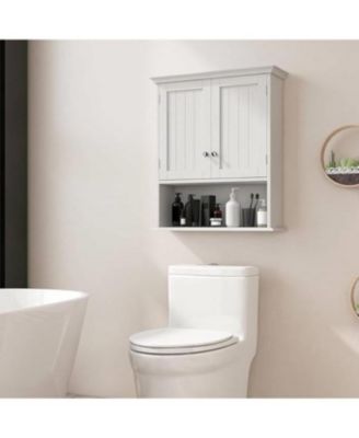 Wall-Mounted Bathroom Medicine Cabinet with Open Storage Shelf for Easy Access