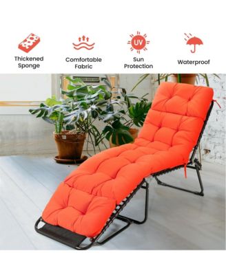 73-inch Chaise Lounge Cushion Thickened Recliner Cushion w/ 4 String Ties