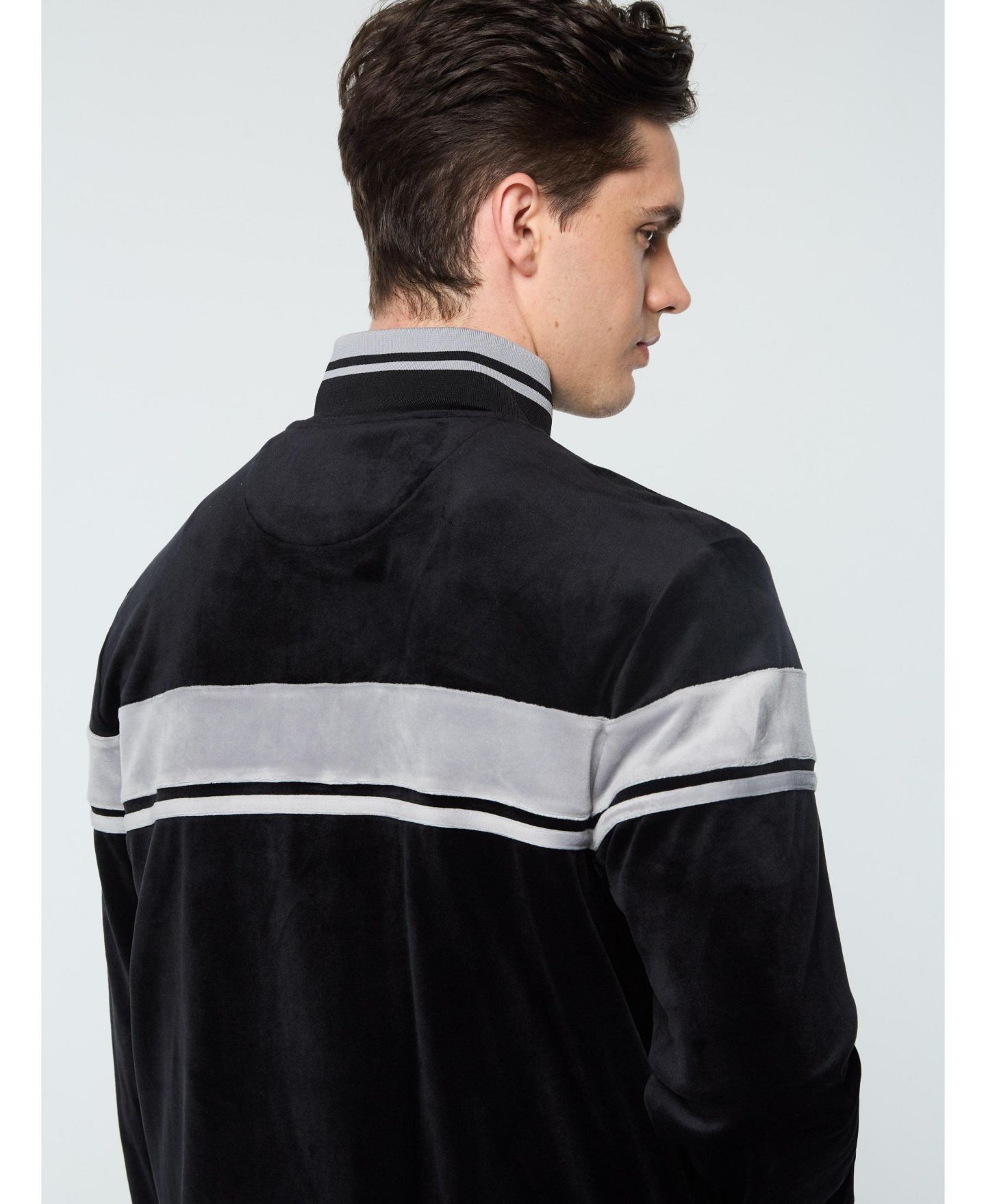 Мужская куртка Sergio Tacchini Big & Tall Damarindo Velour Track Jacket, цвет: Чёрный — фото 7