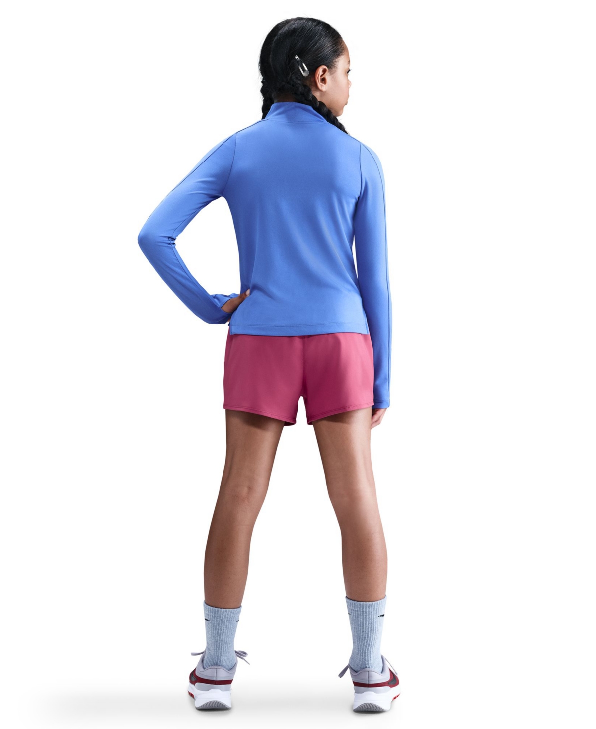 Nike Big Kids Sportswear Dri-fit One Woven High-waisted Shorts In Blue