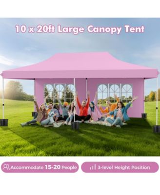 10 x 20FT Pop up Canopy Outdoor Canopy Tent with 6 Sidewalls Carrying Bag