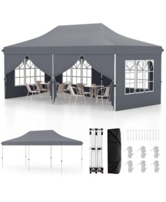 10 x 20FT Pop up Canopy Outdoor Canopy Tent with 6 Sidewalls Carrying Bag