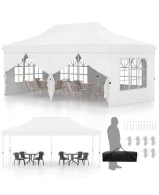 10 x 20FT Pop up Canopy Outdoor Canopy Tent with 6 Sidewalls Carrying Bag