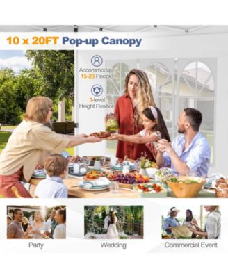 10 x 20FT Pop up Canopy Outdoor Canopy Tent with 6 Sidewalls Carrying Bag