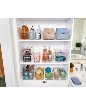 Plastic Storage Bins with Handles - Set of 2 - Clear