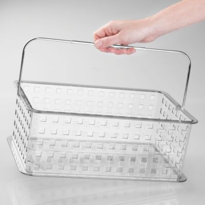 Large Stackable Shower Caddy Basket, Clear, Made in USA