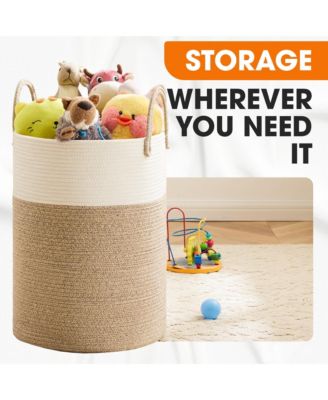 Large Laundry Hamper (15" x 19.7") - 2 Tone Tan