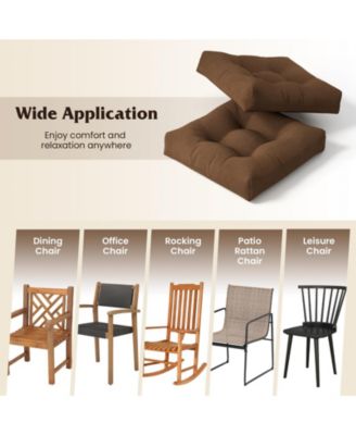 Set of 6 21'' x 21'' Chair Seat Cushion Pads Patio