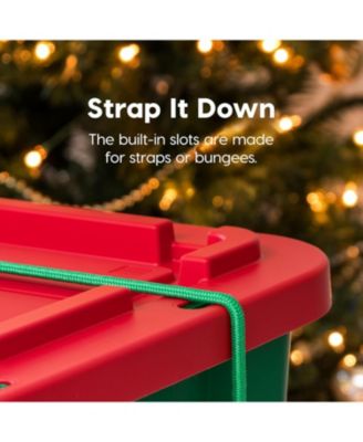 11.5Gal/46Qt Heavy-Duty Stackable Plastic Holiday Storage Bin Tote Container with Quick Snap Lid - 4 Pack