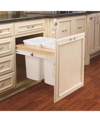 Double Pullout Top Mount Trash Can 35 qt., White, 4WCTM-21DM2-162