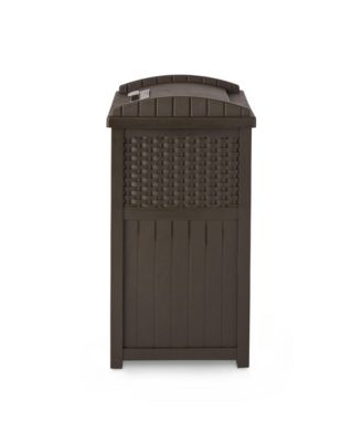 GHW1732 Trashcan Hideaway Outdoor 33 Gallon Garbage Waste Bin, Brown