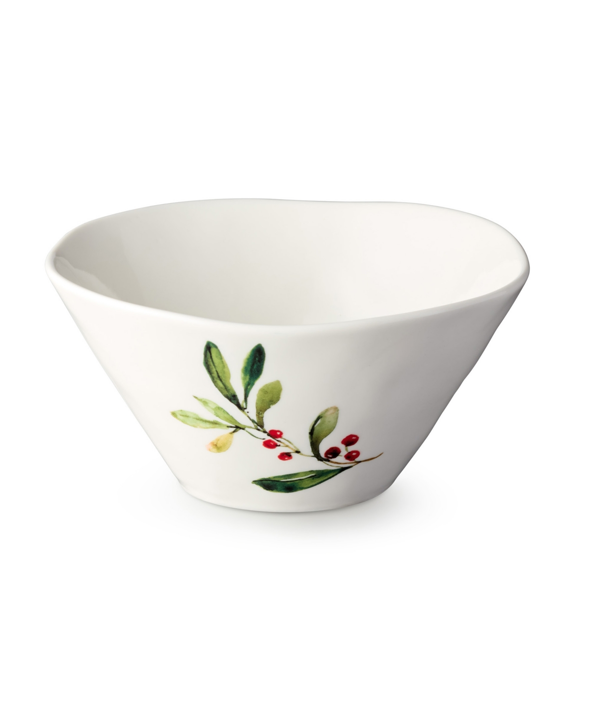 Certified International Holly & Vines Set Of 4 Ice Cream Bowls In White