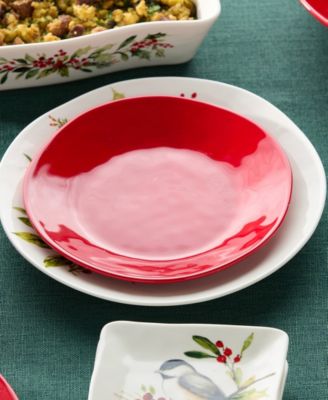 Berry Red Christmas Dessert Plates, Set of 4