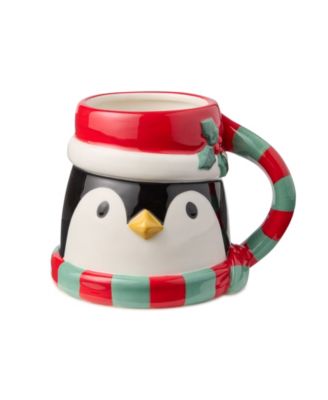Christmas Whimsy Penguin 3-D Mugs, Set of 4