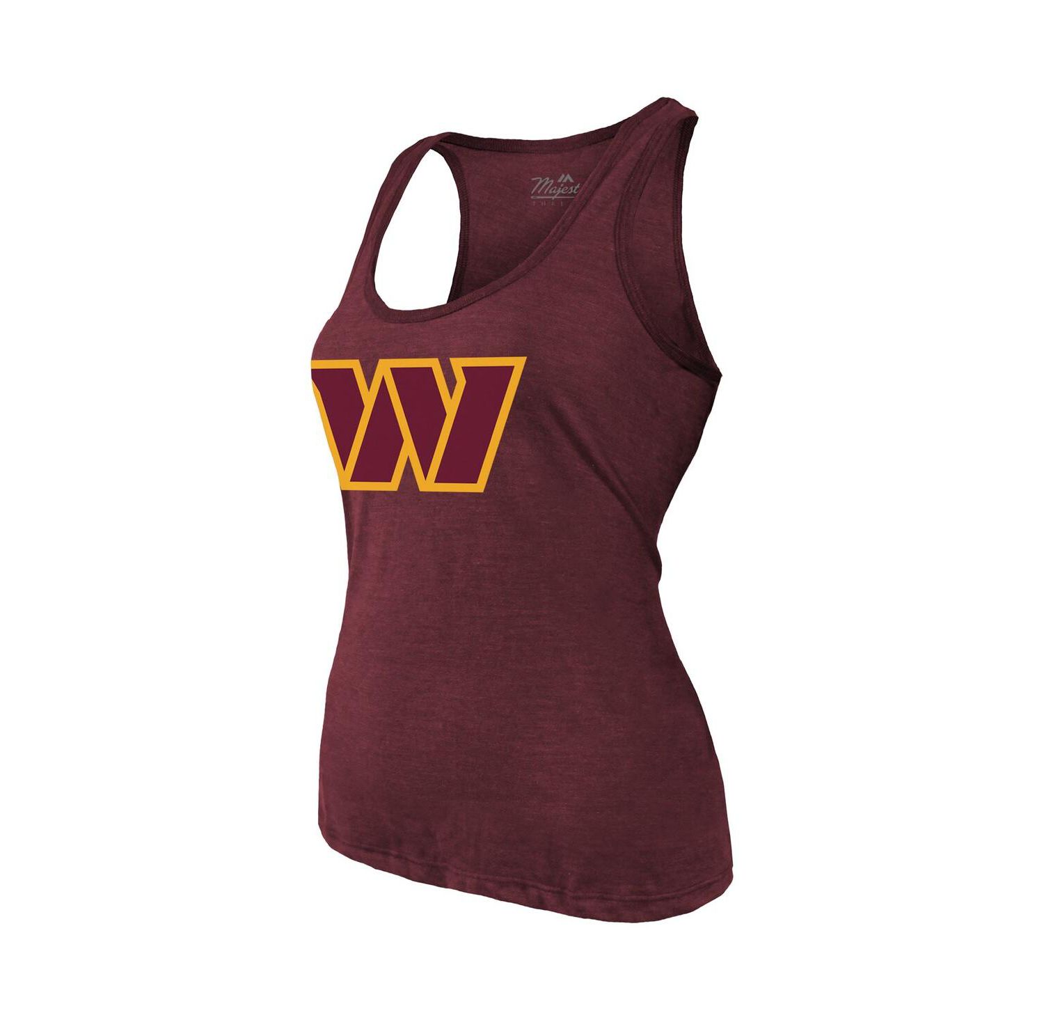 Women's Jayden Daniels Burgundy Washington Commanders Name & Number Tri-Blend Scoop Neck Tank Top