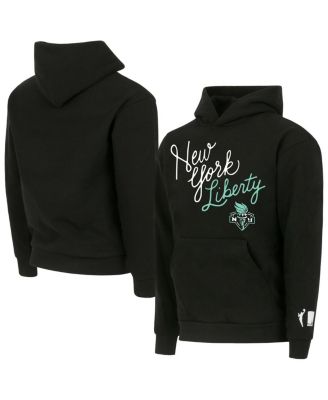 Round21 - Men's and Women's Black New York Liberty Script Pullover Hoodie