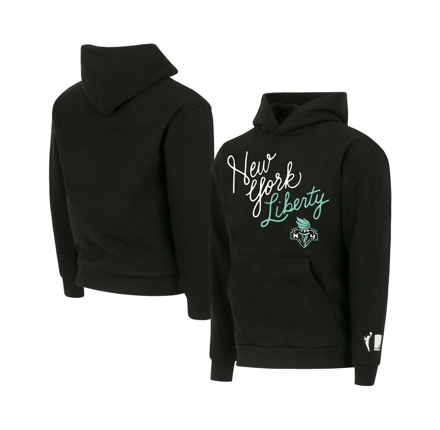 Men's and Women's Black New York Liberty Script Pullover Hoodie