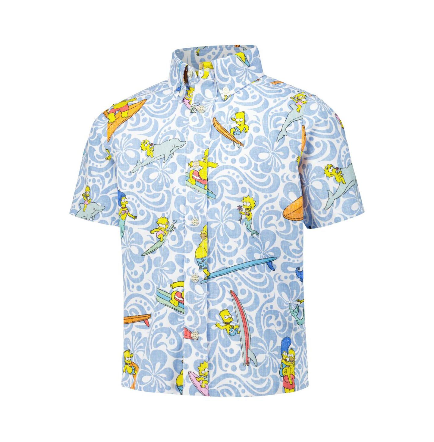 Детская рубашка Reyn Spooner Light Blue The Simpsons Cowabunga Button-Up — фото 3