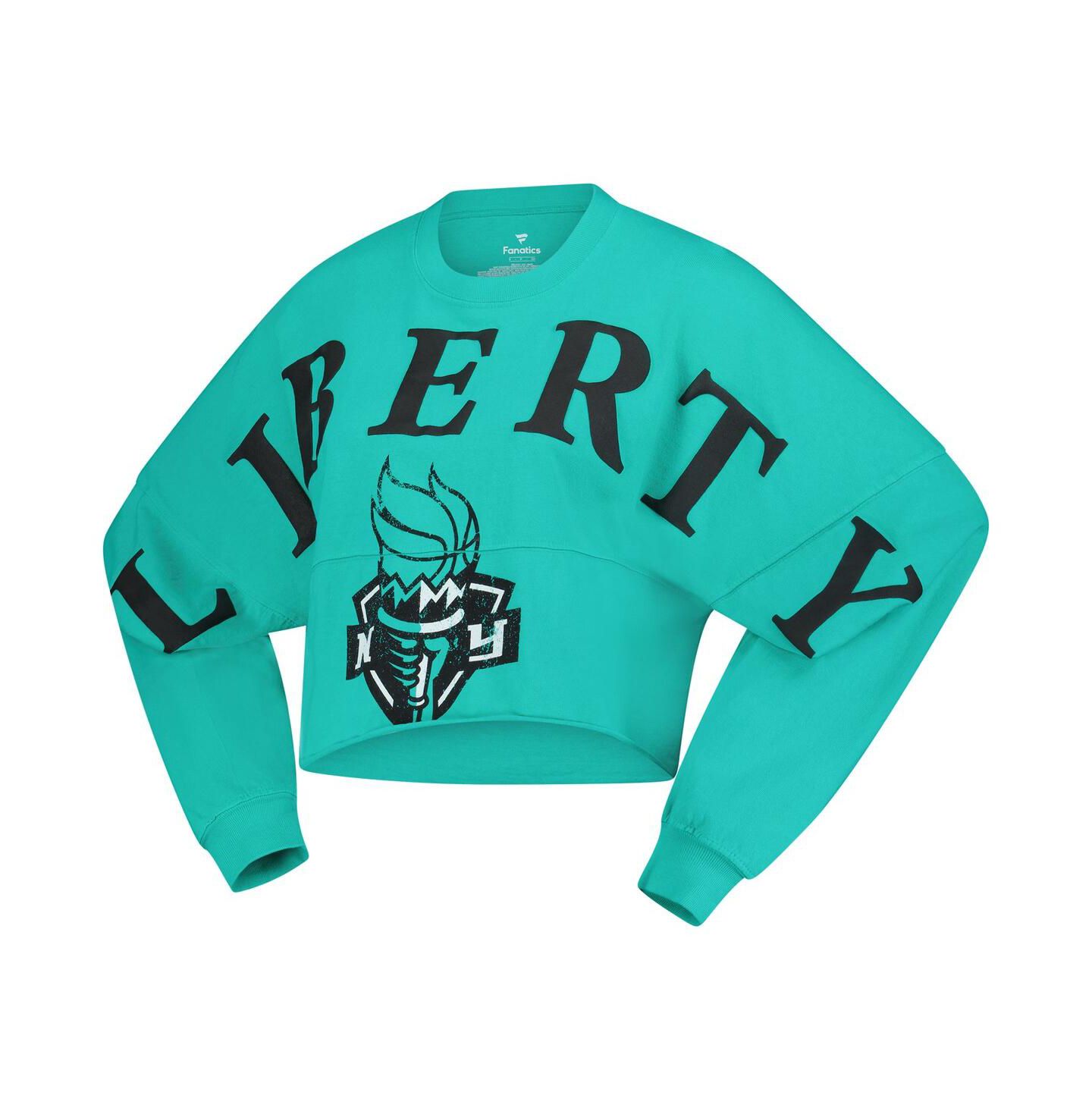 Женская футболка Spirit Jersey Mint New York Liberty Jumbo Print Oversized Cropped Long-Sleeve — фото 3