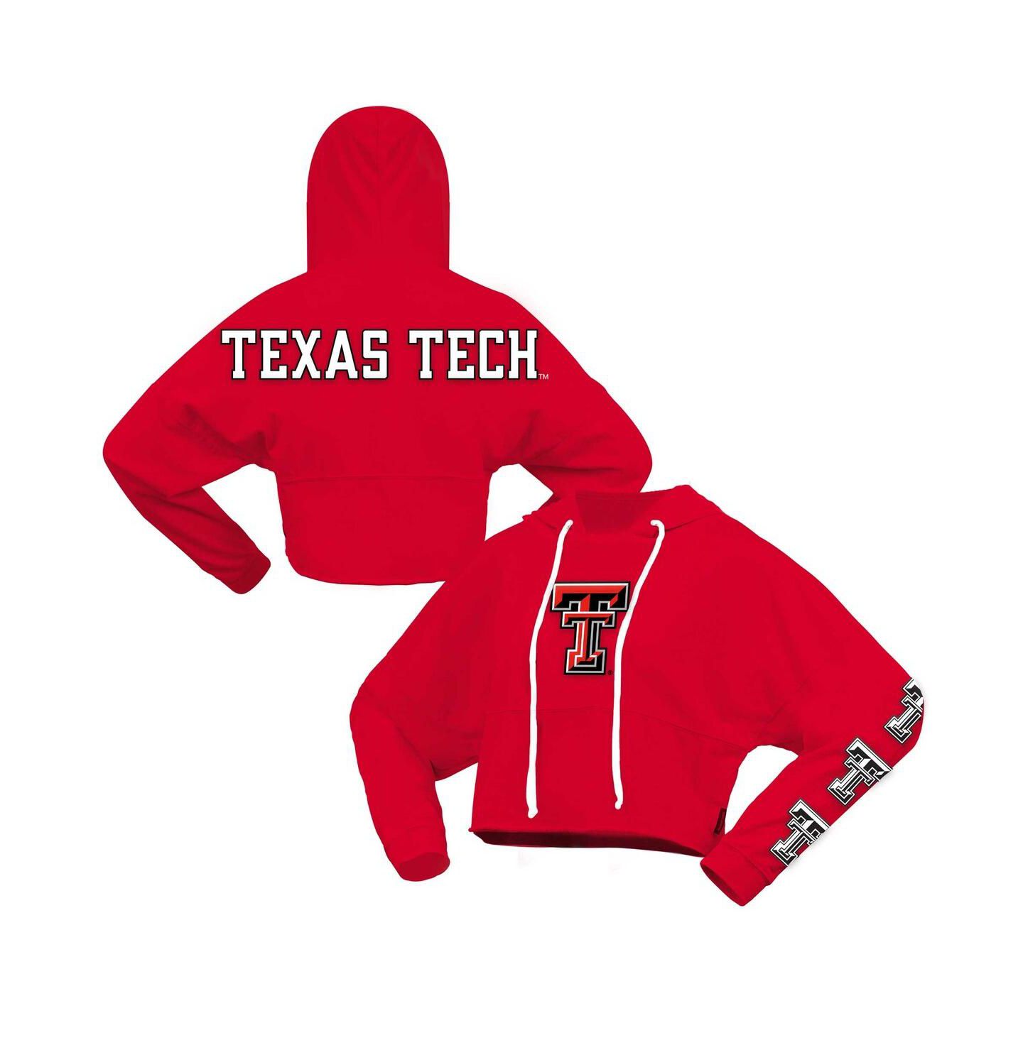 Женское худи Spirit Jersey Red Texas Tech Red Raiders Oversized Cropped Pullover — фото 1