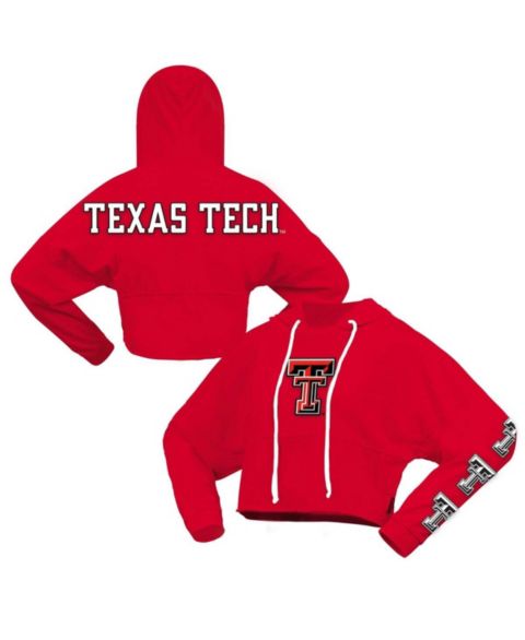 Женское худи Spirit Jersey Red Texas Tech Red Raiders Oversized Cropped Pullover