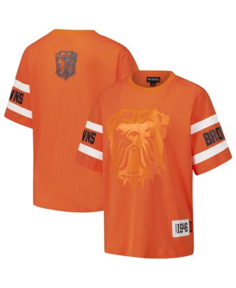 Женская футболка The Wild Collective Orange Cleveland Browns Drop Shoulder