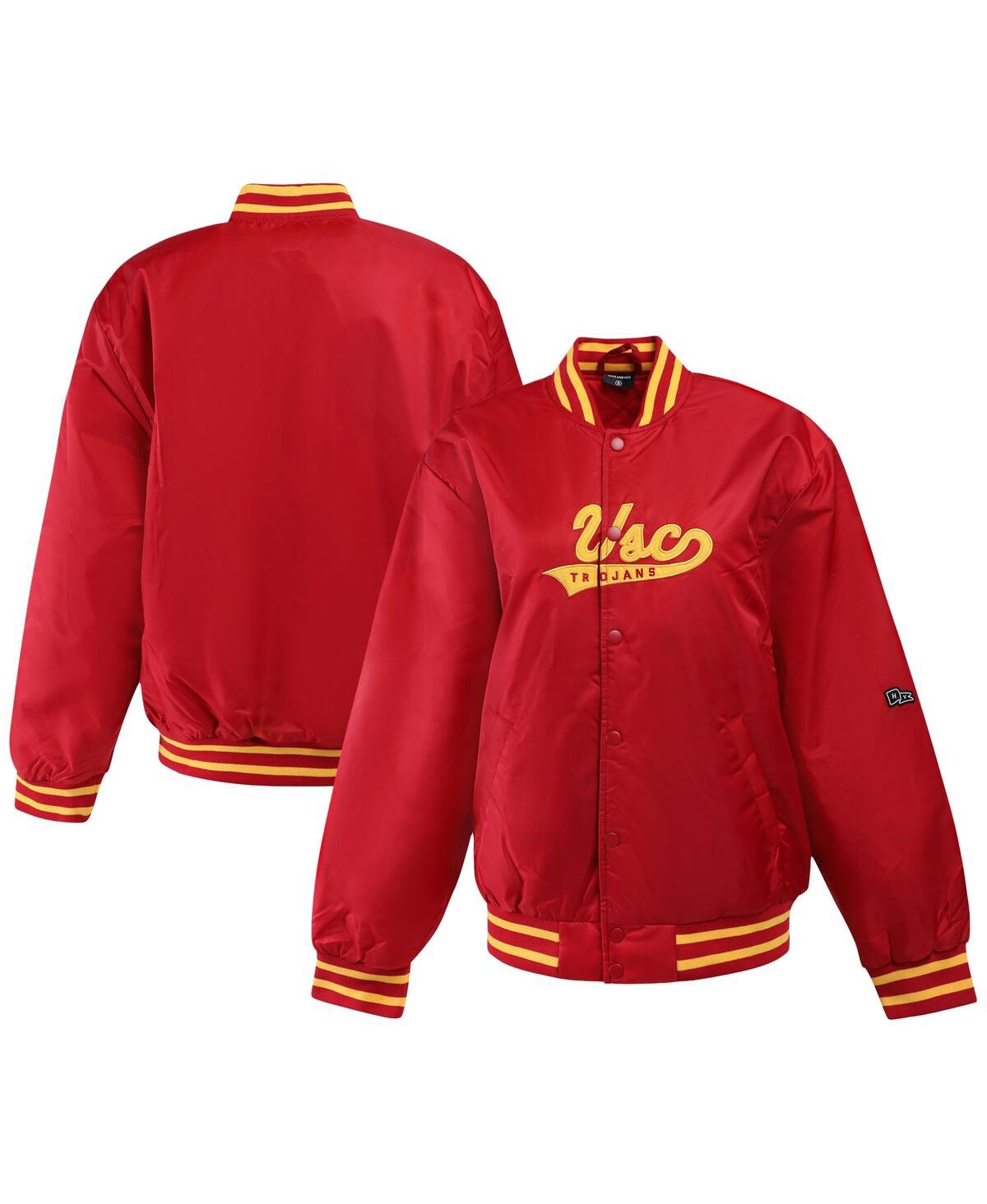 Hype And Vice Women's Cardinal Usc Trojans A-game Varsity Full-snap Jacket In Red