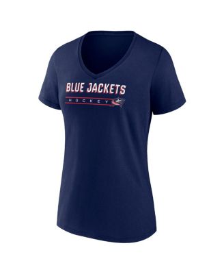 Women's Navy Columbus Blue Jackets V-Neck T-Shirt