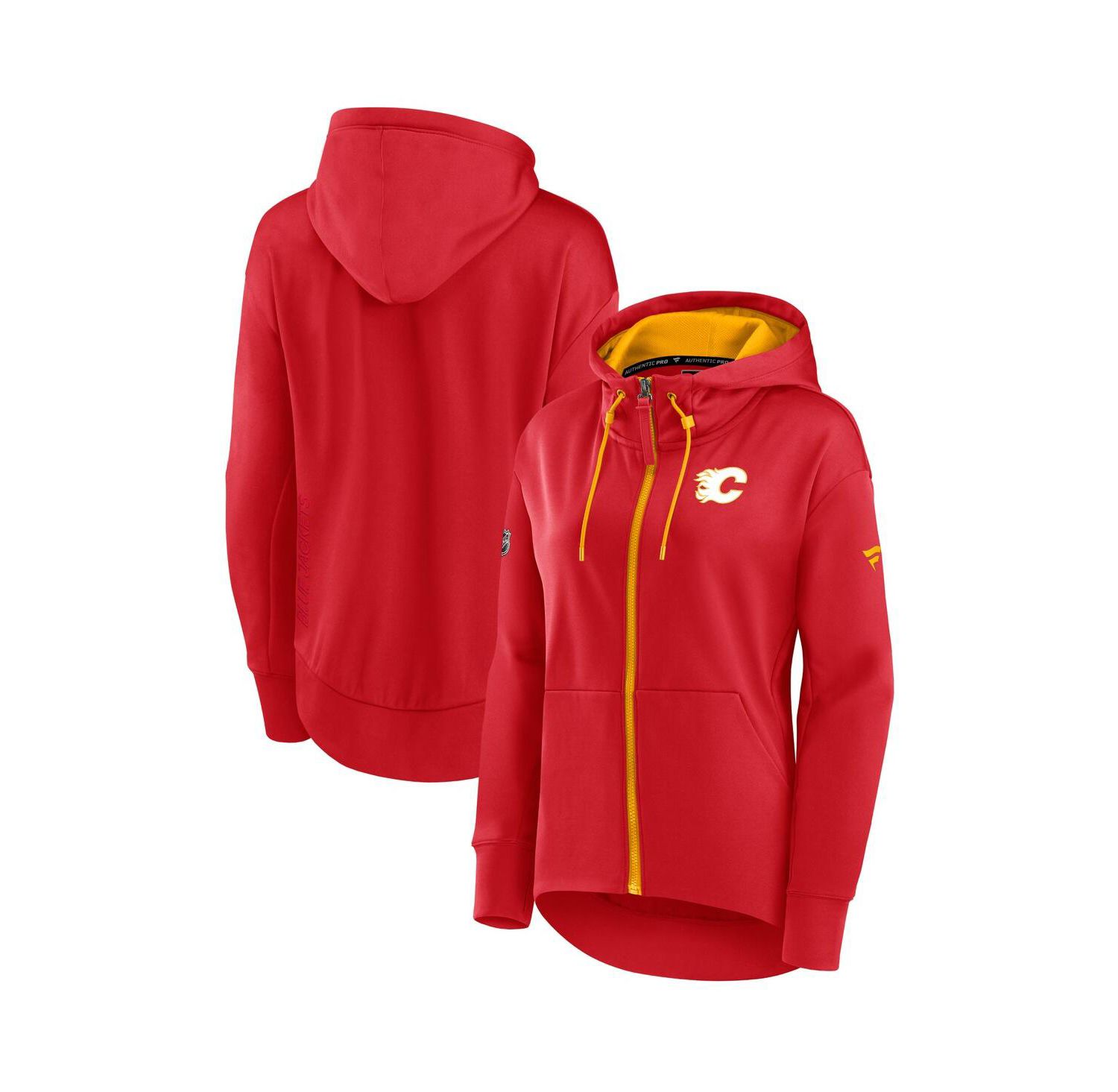 Women's Red Calgary Flames Authentic Pro Rink Full-Zip Hoodie