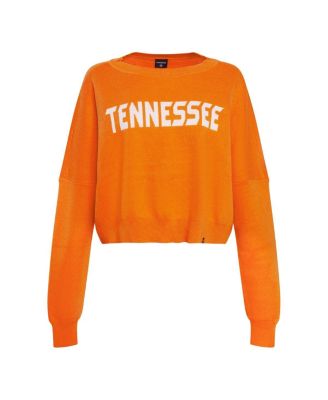 Women's Tennessee Orange Tennessee Volunteers Oversized Cropped Ivy Knit Pullover Sweater