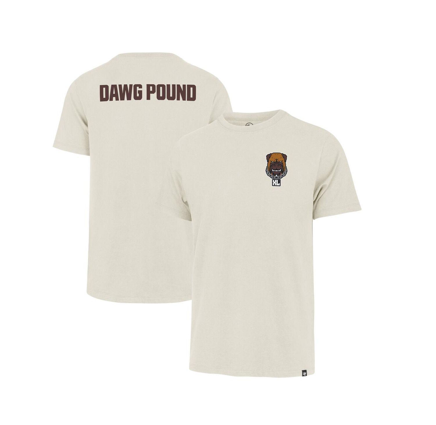 Men's Cream Cleveland Browns Dawg Pound XL Backer Franklin T-Shirt