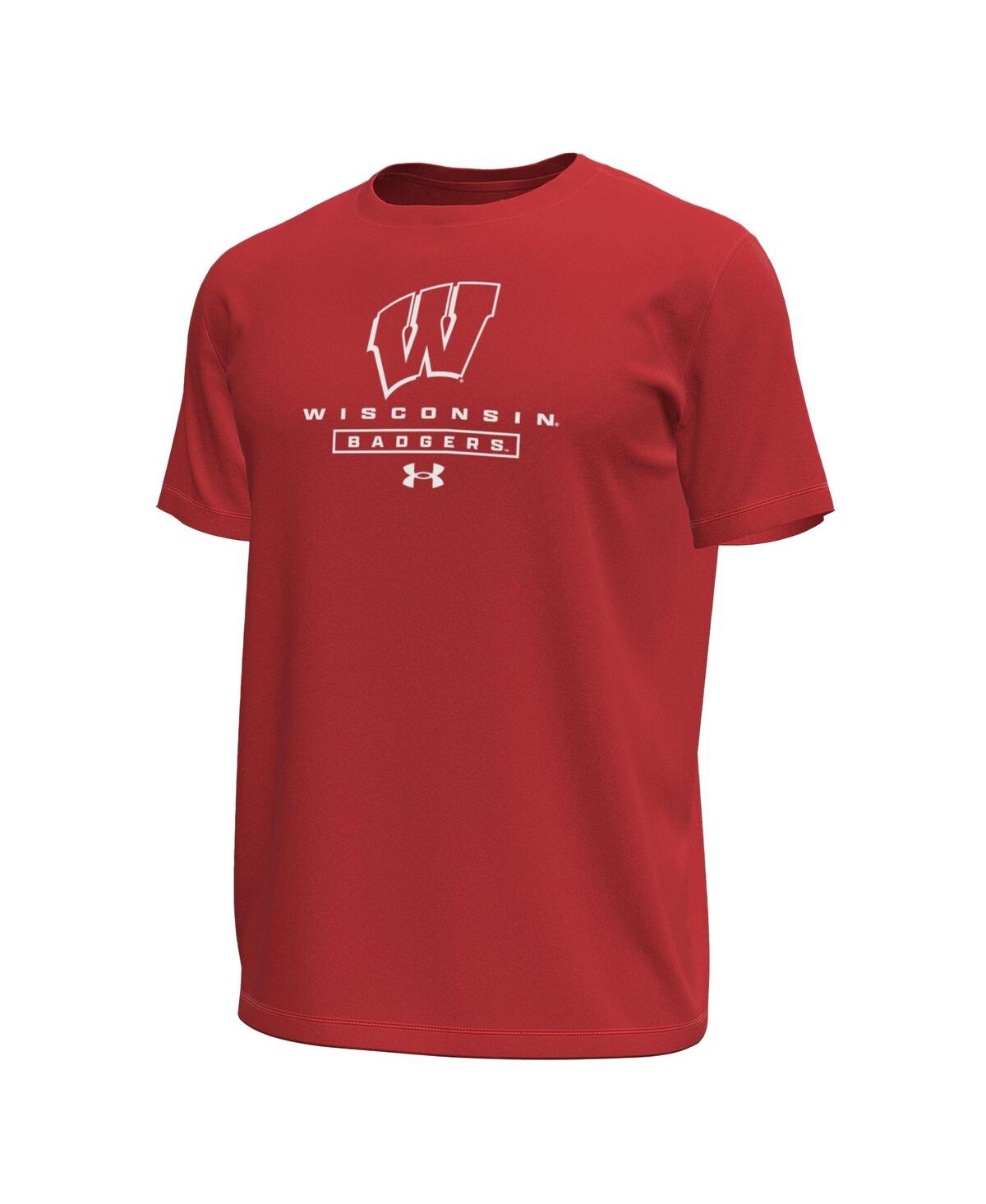 Under Armour Men's Red Wisconsin Badgers Stack Stretch Performance T-shirt In Red