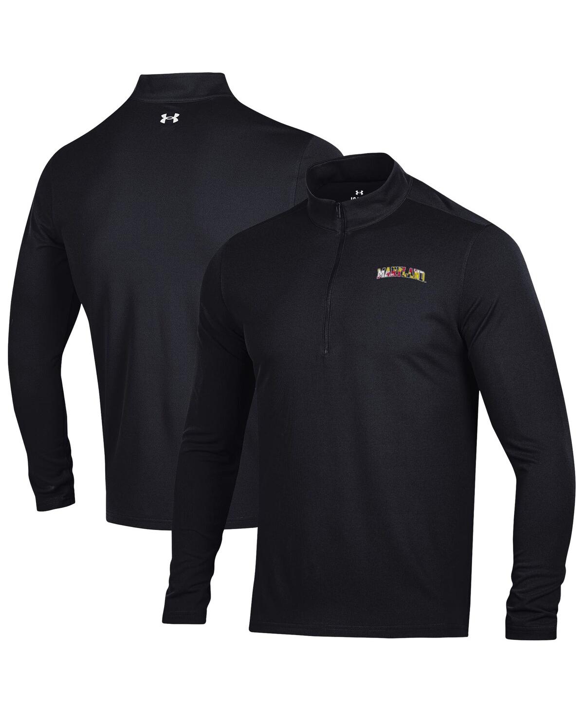 Under Armour Men's Black Maryland Terrapins T2 Green Maryland Day Half-zip Pullover Sweatshirt In Black