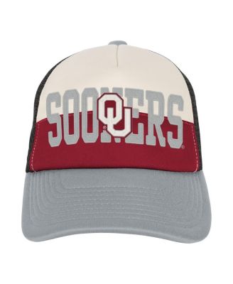 Big Boys and Girls Crimson/Cream Oklahoma Sooners Modern Fan Trucker Adjustable Hat