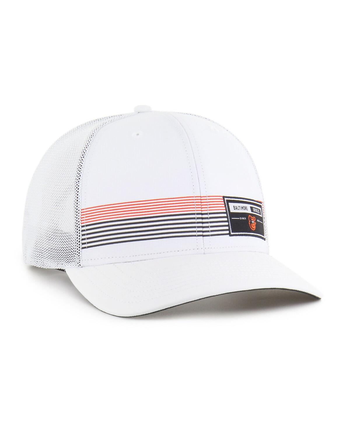47 Brand Men's White Baltimore Orioles Rangefinder Brrr Trucker Adjustable Hat In White