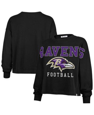 '47 Brand - Women's Black Baltimore Ravens Outreach City Oversized Long Sleeve T-Shirt