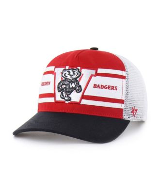 '47 Brand - Big Boys and Girls Red/Black Wisconsin Badgers Super Stripe Hitch Adjustable Trucker Hat