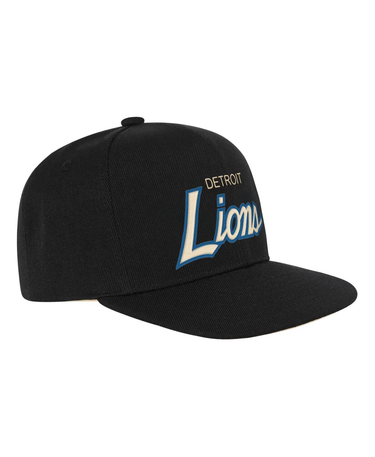 Mitchell & Ness Big Boys And Girls Black Detroit Lions Team Script Snapback Hat In Black