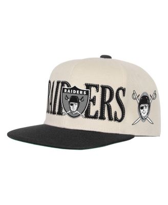 Mitchell & Ness - Big Boys and Girls Cream/Black Las Vegas Raiders Across the Board Vintage Snapback Hat
