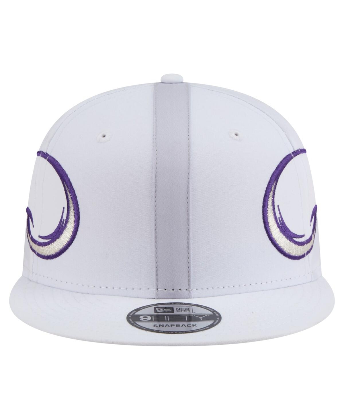 New Era Men's White Minnesota Vikings Helmet 9fifty Snapback Hat In White