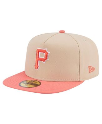 Men's Light Beige/Coral Pittsburgh Pirates Two-Tone Color Pack A-Frame 59FIFTY Fitted Hat