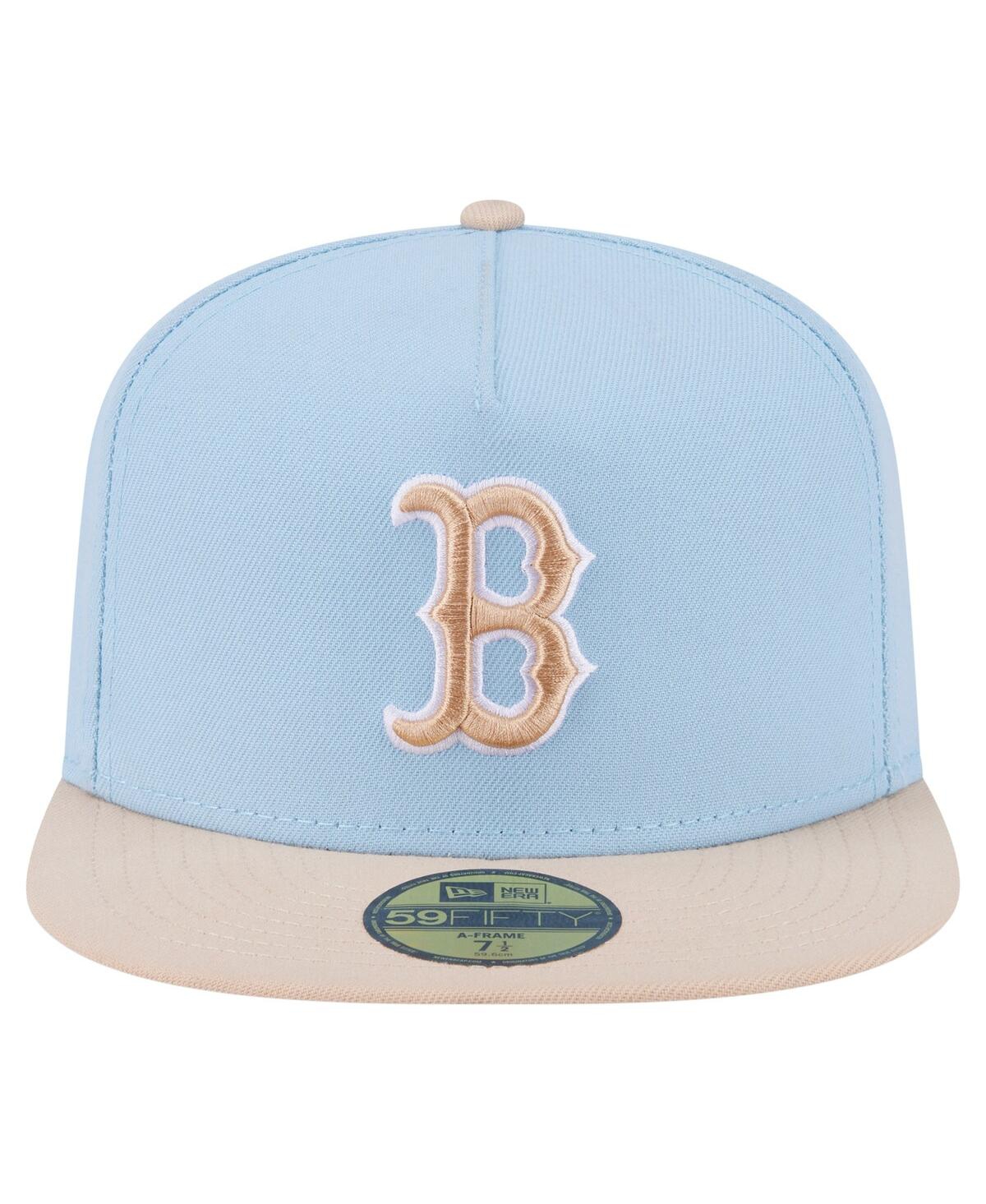 New Era Men's Light Blue/cream Boston Red Sox Two-tone Color Pack A-frame 59fifty Fitted Hat In Blue