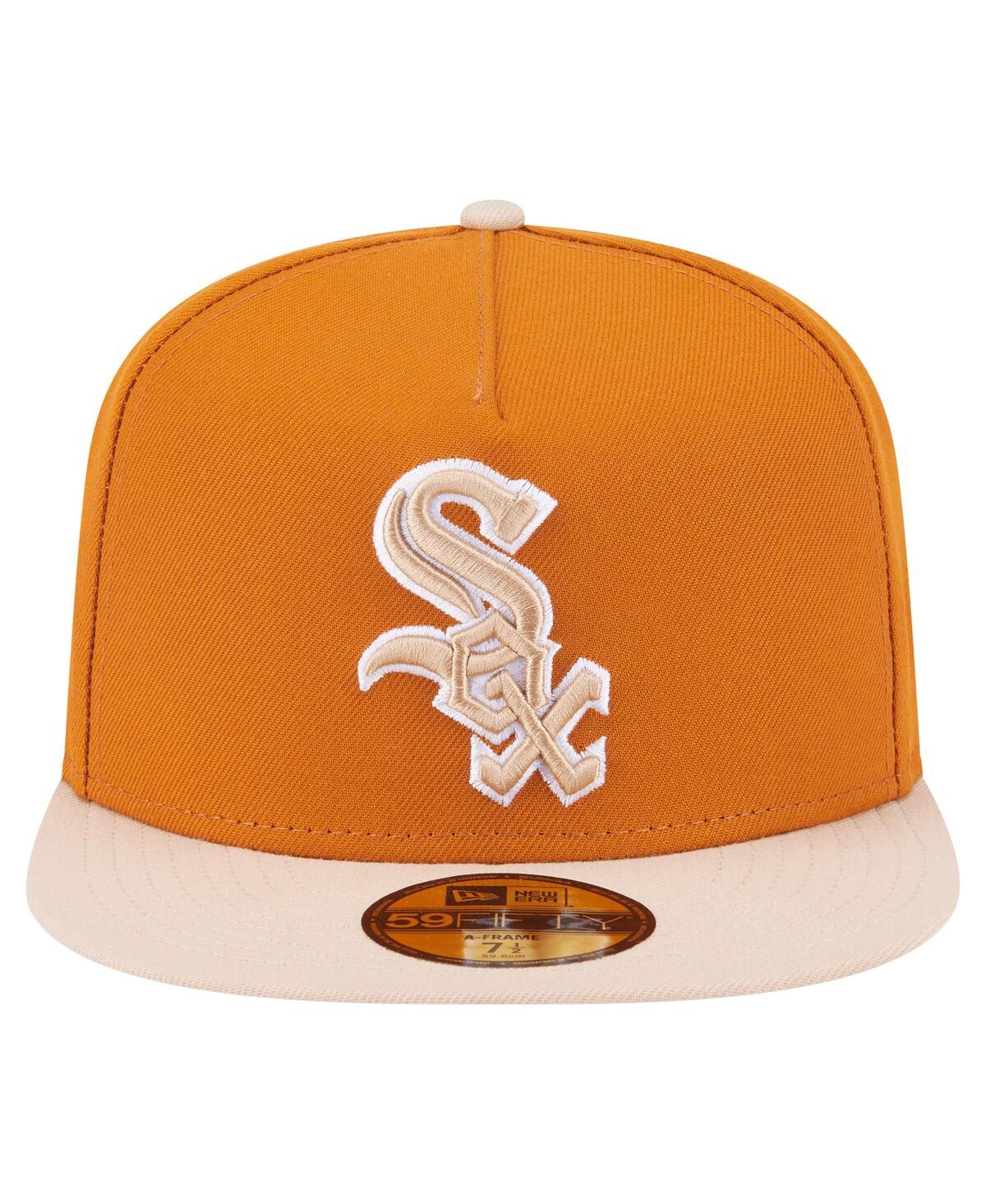 New Era Men's Orange/light Beige Chicago White Sox Two-tone Color Pack A-frame 59fifty Fitted Hat