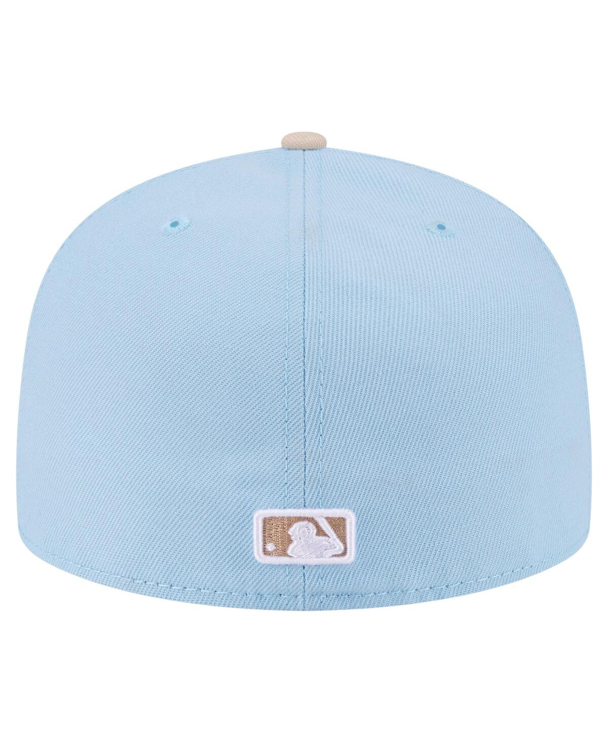 New Era Men's Light Blue/cream Los Angeles Dodgers Two-tone Color Pack A-frame 59fifty Fitted Hat In Blue