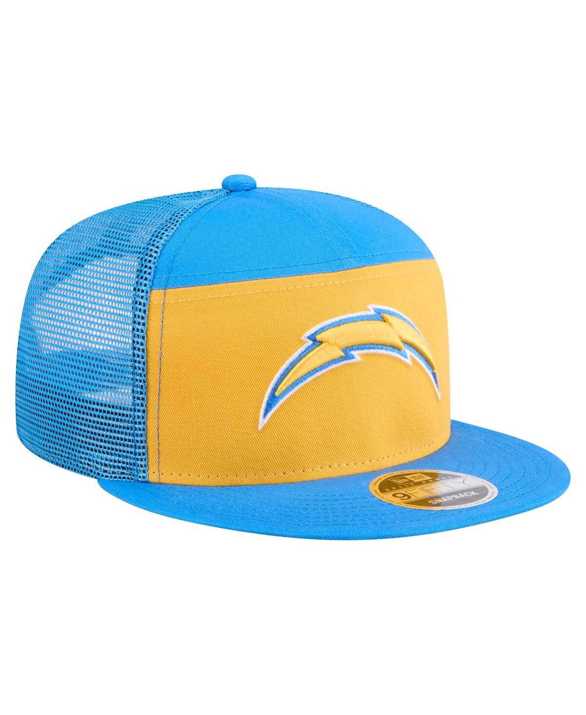 New Era Men's Gold/Powder Blue Los Angeles Chargers Outdoor Split Panel 9FIFTY Snapback Hat